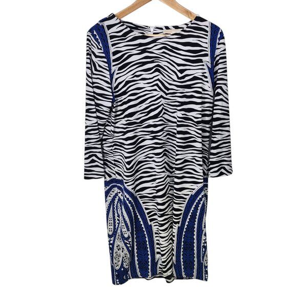 Michael Michael Kors‎ Zebra & Paisley Print Dress L Polyester/Elastane - Picture 1 of 9